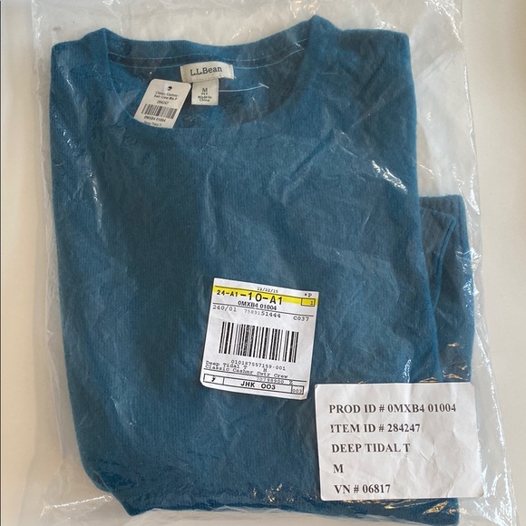 P Med LL Bean Cashmere NWT Deep Tidal T Petite Medium Sweater Long Sleeved - Picture 1 of 5